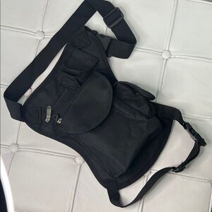 Black Tactical bikers leg Bag , Utility Sling Pack